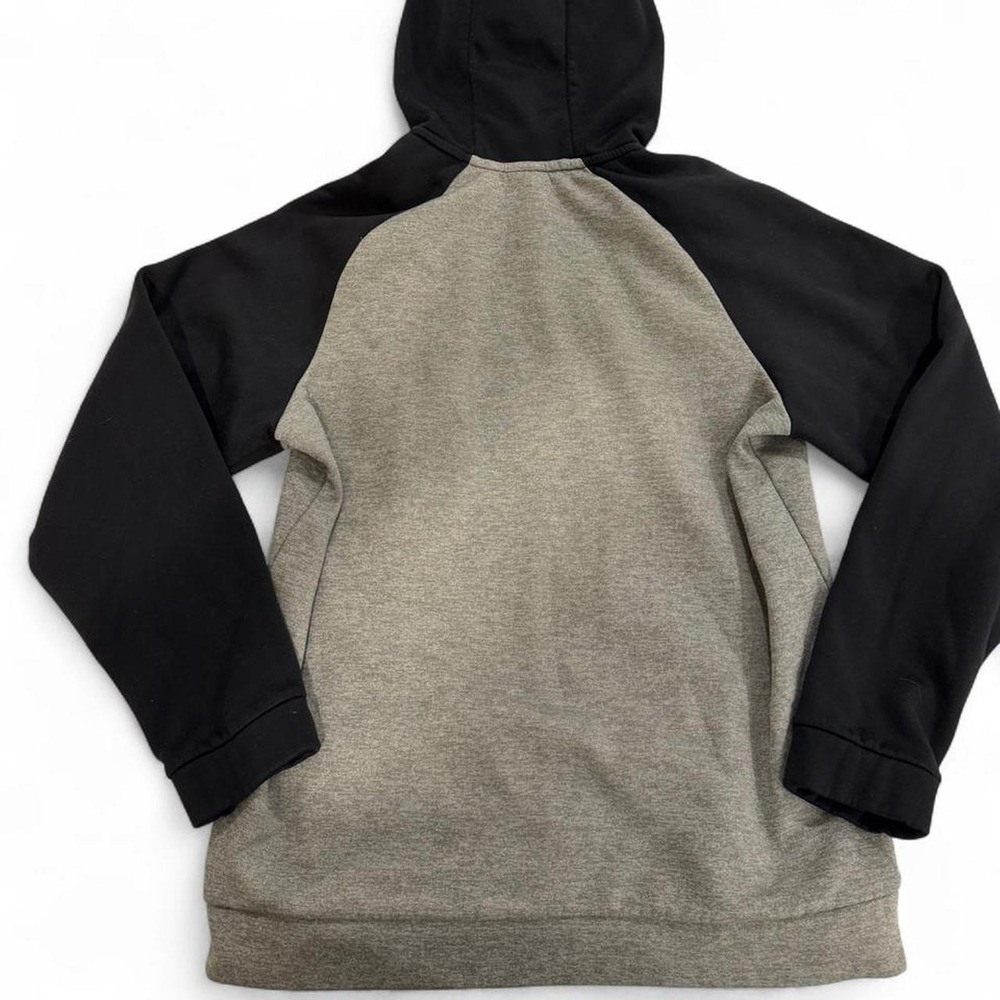 Nike Dri-FIT Mens Hoodie Grey Black Raglan Pullover Swoosh Logo Small - Picture 3 of 3
